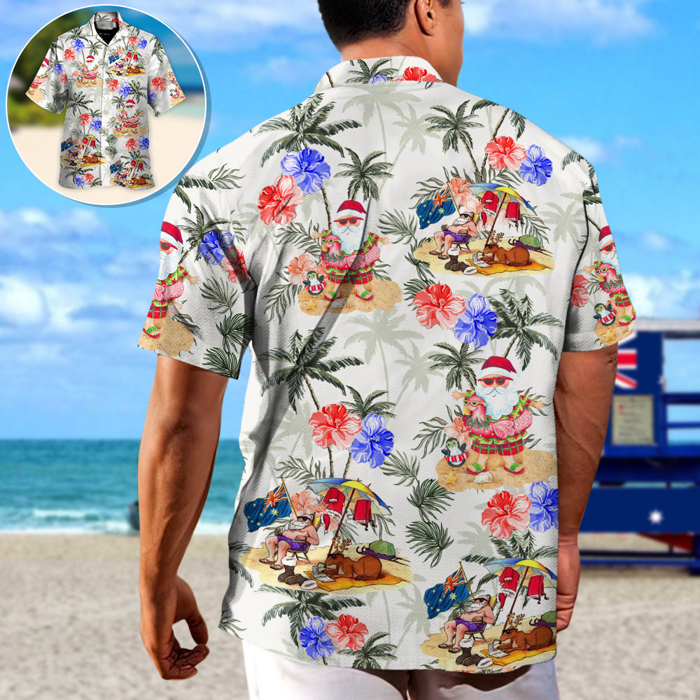 Christmas In July Santa Enjoy Time For Some Beach Therapy - Hawaiian Shirt