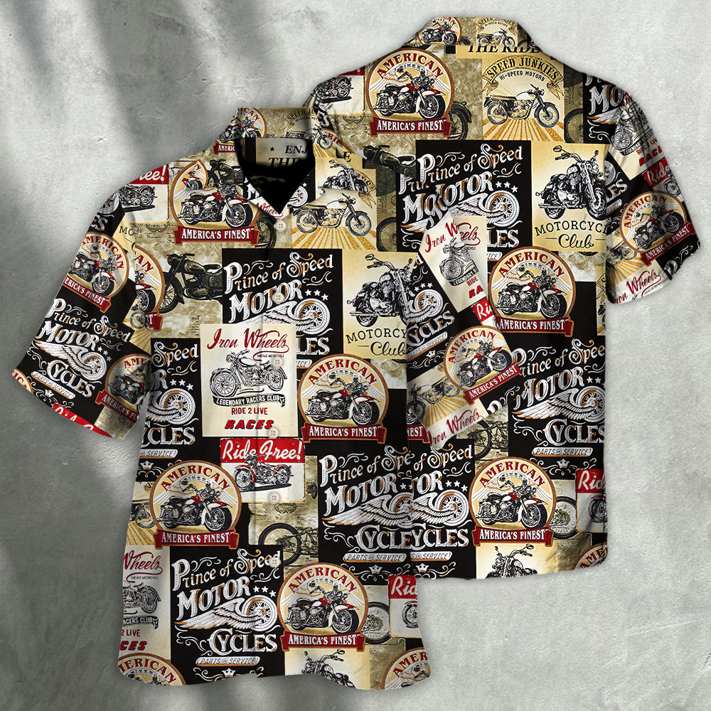 Motorcycle Timeless Treasures Motorcycles - Hawaiian Shirt - Hawaiian Print