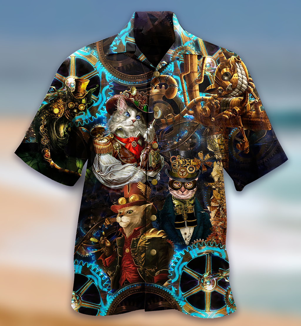 Cat Machine Magic Vintage - Hawaiian Shirt