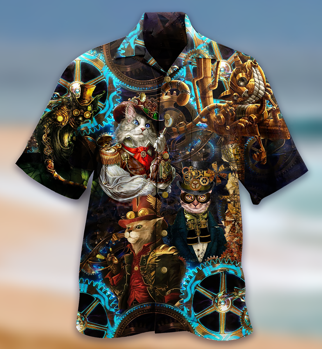 Cat Machine Magic Vintage - Hawaiian Shirt
