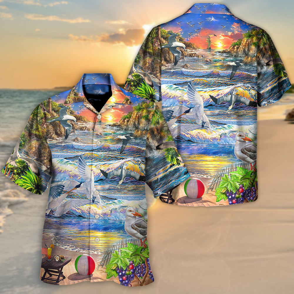 Beach - Today I Will Be Happier Than A Seagull With A French Fry - Hawaiian Shirt