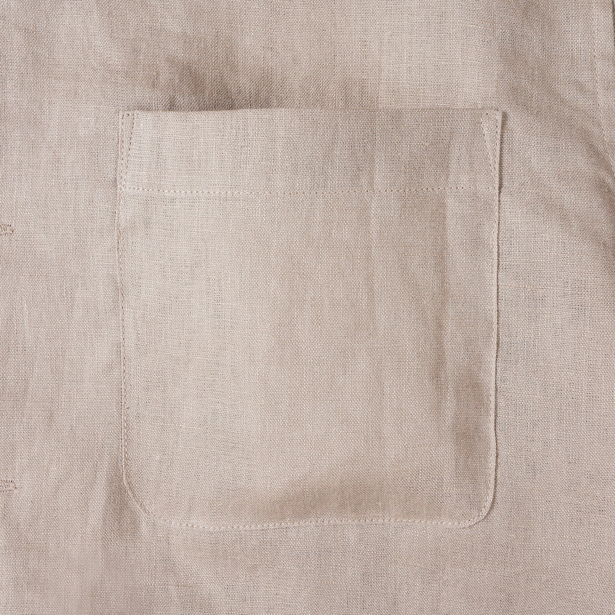 Men's Basic Shirt Short Sleeve Camp Collar 100% Linen Natural Solid Color