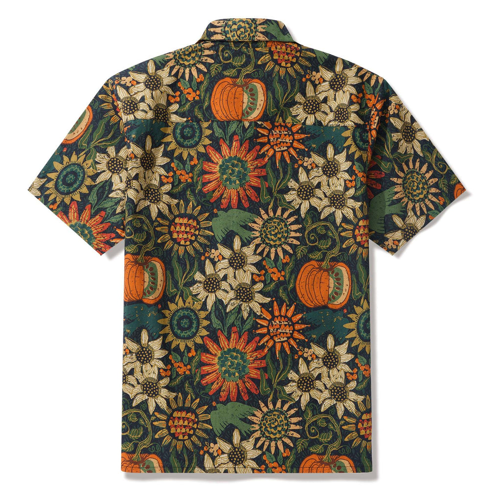 100% Cotton Hawaiian Shirt For Men Thanksgiving Camp Collar Aloha Shirt Thanksgiving By Andrea Leonelli