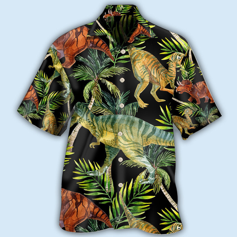 Dinosaur In Tropical Jungles - Hawaiian Shirt