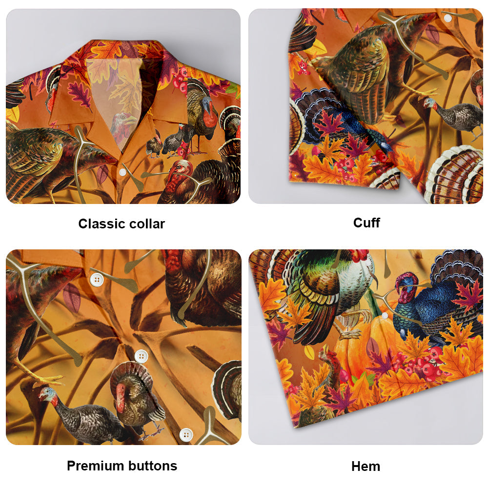Turkey Happy Wishbone Thanksgiving - Hawaiian Shirt