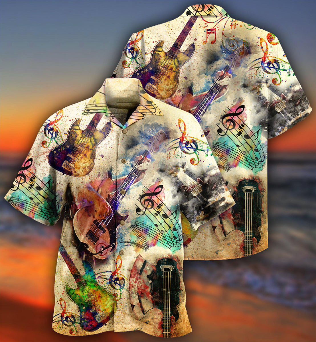 Guitar Music Bass Its Like Guitar But Way Cooler Bass Guitar - Hawaiian Shirt