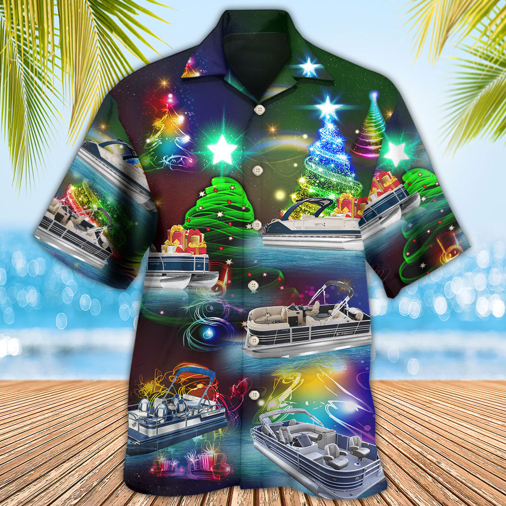 Pontoon Christmas Tree - Hawaiian Shirt