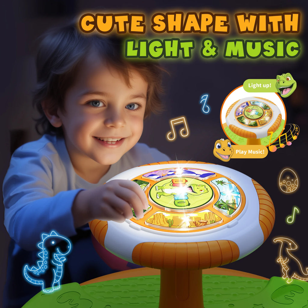 Sit and Spin Toys for Toddlers, 360° Toddler Spinning Seat with LED Lights and Music, Sensory Toys Birthday for Kids