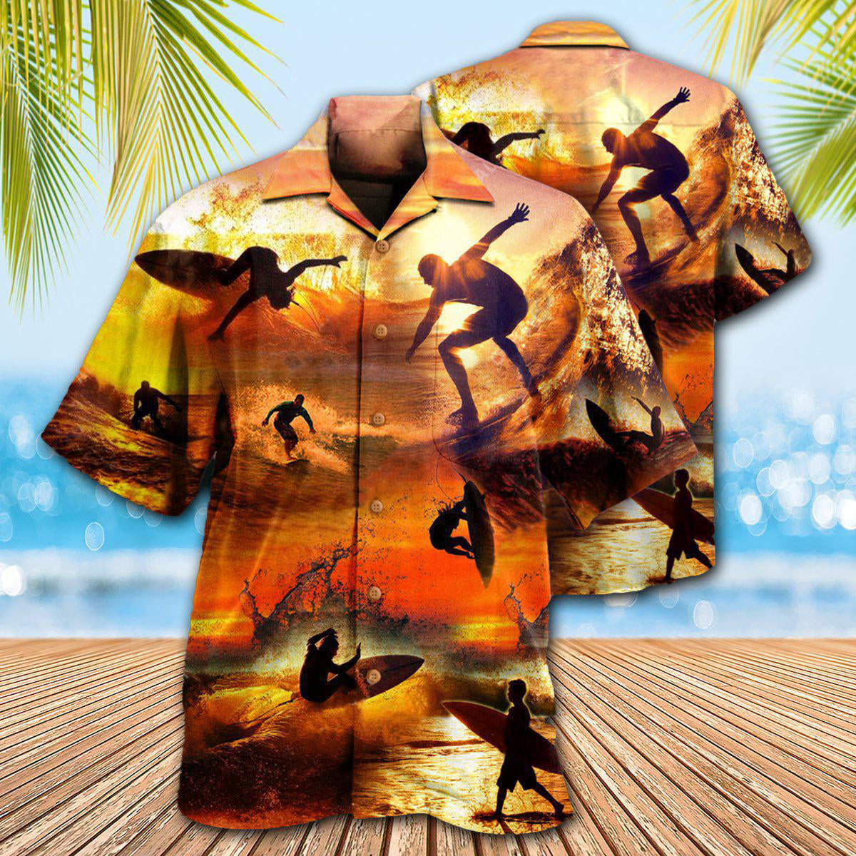 Surfing Is My Therapy Sunset - Hawaiian Shirt